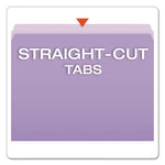 Colored File Folders, Straight Tabs, Letter Size, Lavender/Light Lavender, 100/Box