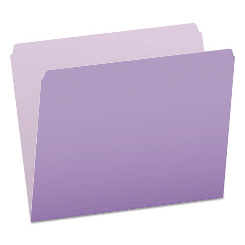 Colored File Folders, Straight Tabs, Letter Size, Lavender/Light Lavender, 100/Box