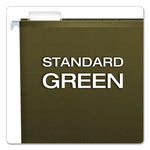 Extra Capacity Reinforced Hanging File Folders with Box Bottom, 3" Capacity, Letter Size, 1/5-Cut Tabs, Green, 25/Box