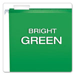 Colored Reinforced Hanging Folders, Letter Size, 1/5-Cut Tabs, Bright Green, 25/Box