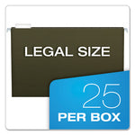 Extra Capacity Reinforced Hanging File Folders with Box Bottom, 1" Capacity, Legal Size, 1/5-Cut Tabs, Green, 25/Box