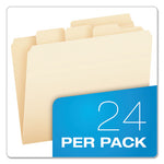 Divide It Up File Folder, 1/2-Cut Tabs: Assorted, Letter Size, 0.75" Expansion, Manila, 24/Pack