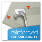 Colored Reinforced Hanging Folders, Legal Size, 1/5-Cut Tabs, Gray, 25/Box