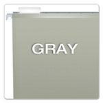 Colored Reinforced Hanging Folders, Legal Size, 1/5-Cut Tabs, Gray, 25/Box