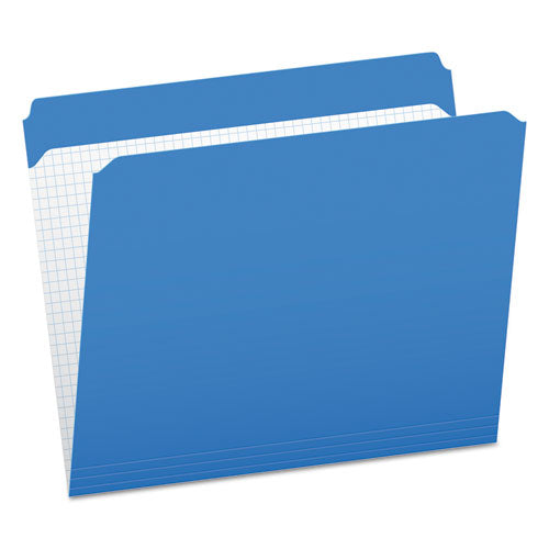 Double-Ply Reinforced Top Tab Colored File Folders, Straight Tabs, Letter Size, 0.75" Expansion, Blue, 100/Box