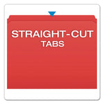 Double-Ply Reinforced Top Tab Colored File Folders, Straight Tabs, Letter Size, 0.75" Expansion, Red, 100/Box