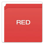 Double-Ply Reinforced Top Tab Colored File Folders, Straight Tabs, Letter Size, 0.75" Expansion, Red, 100/Box