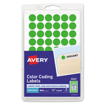 Handwrite Only Self-Adhesive Removable Round Color-Coding Labels, 0.5" dia, Neon Green, 60/Sheet, 14 Sheets/Pack, (5052)