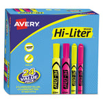 HI-LITER Highlighter Value Pack, Desk/Pen Style Combo, Assorted Ink Colors, Chisel/Bullet Tips, Assorted Barrel Colors, 24/PK