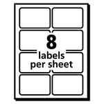 EcoFriendly Adhesive Name Badge Labels, 3.38 x 2.33, White, 80/Pack
