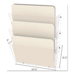 Unbreakable DocuPocket Wall File, 3 Sections, Letter Size, 14.5" x 3" x 6.5", Clear, 3/Pack