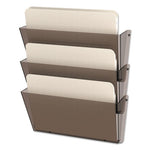 Unbreakable DocuPocket Wall File, 3 Sections, Letter Size, 14.5" x 3" x 6.5", Smoke, 3/Pack