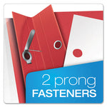 Clear Front Standard Grade Report Cover, Three-Prong Fastener, 0.5" Capacity, 8.5 x 11, Clear/Red, 25/Box