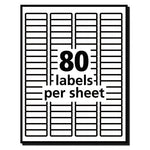 White Address Labels w/ Sure Feed Technology for Laser Printers, Laser Printers, 0.5 x 1.75, White, 80/Sheet, 250 Sheets/Box