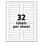 Durable Permanent ID Labels with TrueBlock Technology, Laser Printers, 0.63 x 3, White, 32/Sheet, 50 Sheets/Pack