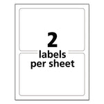 Durable Permanent ID Labels with TrueBlock Technology, Laser Printers, 5 x 8.13, White, 2/Sheet, 50 Sheets/Pack