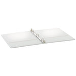 Treated Binder ClearVue Locking Round Ring Binder, 3 Rings, 0.5" Capacity, 11 x 8.5, White