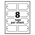 Printable Rectangular Tags with Strings, 2 x 3.5, Matte White, 96/Pack