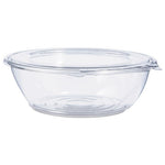 Tamper-Resistant, Tamper-Evident Bowls with Flat Lid, 48 oz, 8.9" Diameter x 2.8"h, Clear, Plastic, 100/Carton