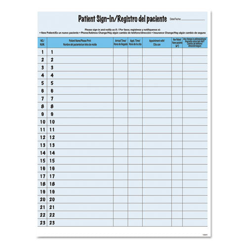 HIPAA Labels, Patient Sign-In, 8.5 x 11, Blue, 23/Sheet, 125 Sheets/Pack