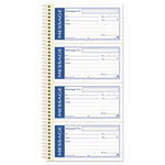 Write 'n Stick Phone Message Book, Two-Part Carbonless, 4.75 x 2.75, 4 Forms/Sheet, 200 Forms Total
