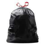 Drawstring Large Trash Bags, 30 gal, 1.05 mil, 30" x 33", Black, 15/Box