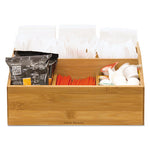 Square 9 Compartment Condiment Organizer, 12 x 12 x 5.5, Bamboo