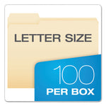 SmartShield Top Tab File Folders, 1/3-Cut Tabs: Assorted, Letter Size, Manila, 100/Box