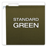 Reinforced Hanging File Folders with Printable Tab Inserts, Letter Size, 1/5-Cut Tabs, Standard Green, 25/Box