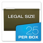 Reinforced Hanging File Folders with Printable Tab Inserts, Legal Size, 1/3-Cut Tabs, Standard Green, 25/Box