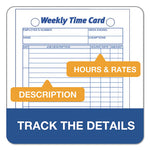 Weekly Employee Time Cards, One Side, 4.25 x 6.75, 100/Pack