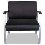 Alera metaLounge Series Bariatric Guest Chair, 30.51" x 26.96" x 33.46", Black Seat, Black Back, Silver Base