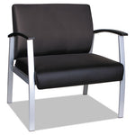 Alera metaLounge Series Bariatric Guest Chair, 30.51" x 26.96" x 33.46", Black Seat, Black Back, Silver Base