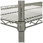 NSF Certified Industrial Four-Shelf Wire Shelving Kit, 48w x 24d x 72h, Silver