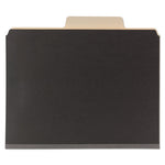 SuperTab Classification Folders, Six SafeSHIELD Fasteners, 2" Expansion, 2 Dividers, Letter Size, Dark Gray, 10/Box
