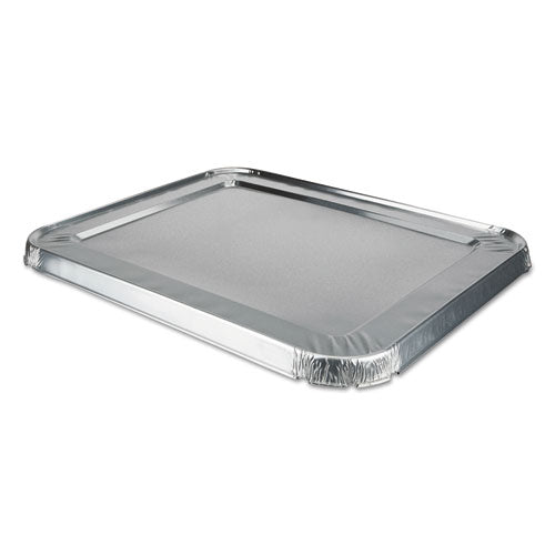 Aluminum Steam Table Lids, Fits Rolled Edge Half-Size Pan, 10.56 x 13 x 0.63, 100/Carton