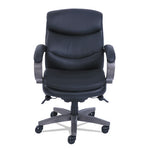 Woodbury Mid-Back Executive Chair, Supports Up to 300 lb, 18.75" to 21.75" Seat Height, Black Seat/Back, Weathered Gray Base