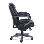 Woodbury Mid-Back Executive Chair, Supports Up to 300 lb, 18.75" to 21.75" Seat Height, Black Seat/Back, Weathered Gray Base