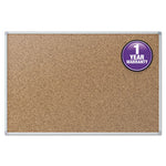 Economy Cork Board with Aluminum Frame, 24 x 18, Tan Surface, Silver Aluminum Frame