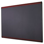 Prestige Plus Magnetic Fabric Bulletin Boards, 48 x 36, Gray Surface, Mahogany Fiberboard/Plastic Frame