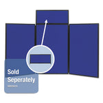 Show-It! Display System, Three-Panel Display, 72 x 36, Blue/Gray Surface, Black PVC Frame