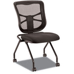 Alera Elusion Mesh Nesting Chairs, Supports Up to 275 lb, 18.1" Seat Height, Black Seat, Black Back, Black Base, 2/Carton