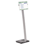 Info Sign Duo Floor Stand, Letter-Size Inserts, 15 x 46.5, Clear