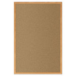 Economy Cork Board with Oak Frame, 48 x 36, Tan Surface, Oak Fiberboard Frame