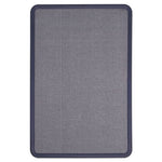 Contour Fabric Bulletin Board, 48 x 36, Light Blue Surface, Navy Blue Plastic Frame