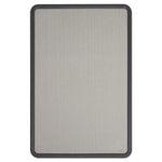 Contour Fabric Bulletin Board, 48 x 36, Gray Surface, Black Plastic Frame