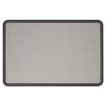 Contour Fabric Bulletin Board, 48 x 36, Gray Surface, Black Plastic Frame