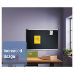 Prestige Embossed Foam Bulletin Board, 72 x 48, Black Surface, Silver Aluminum Frame