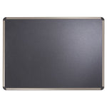 Prestige Euro-Style Embossed Foam Bulletin Board, 48 x 34.44, Black Surface, Euro Titanium Aluminum Frame