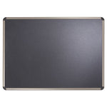 Prestige Euro-Style Embossed Foam Bulletin Board, 36 x 24, Black Surface, Euro Titanium Aluminum Frame